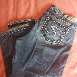 Silver denim Capri